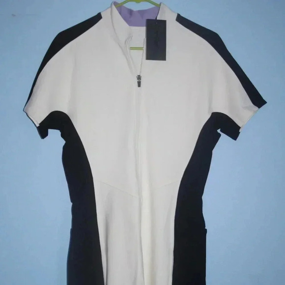 Bad Birdie Pants - Bad Birdie Caddy Romper with Zip Front and Pockets Size Medium NWT
